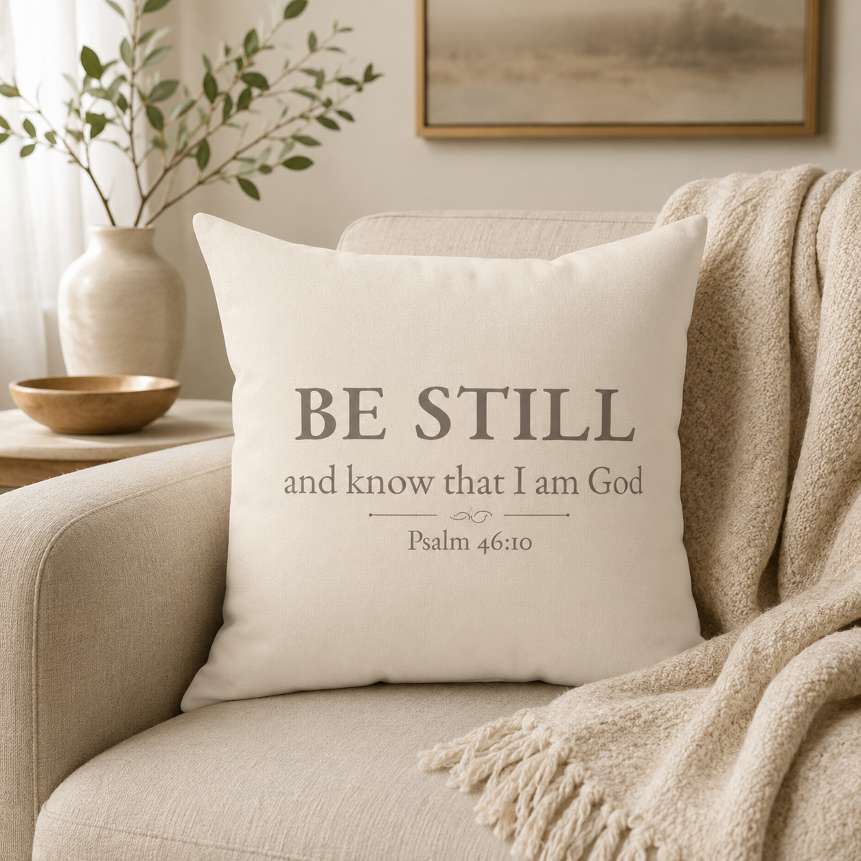 Be Still & Know Scripture Pillow